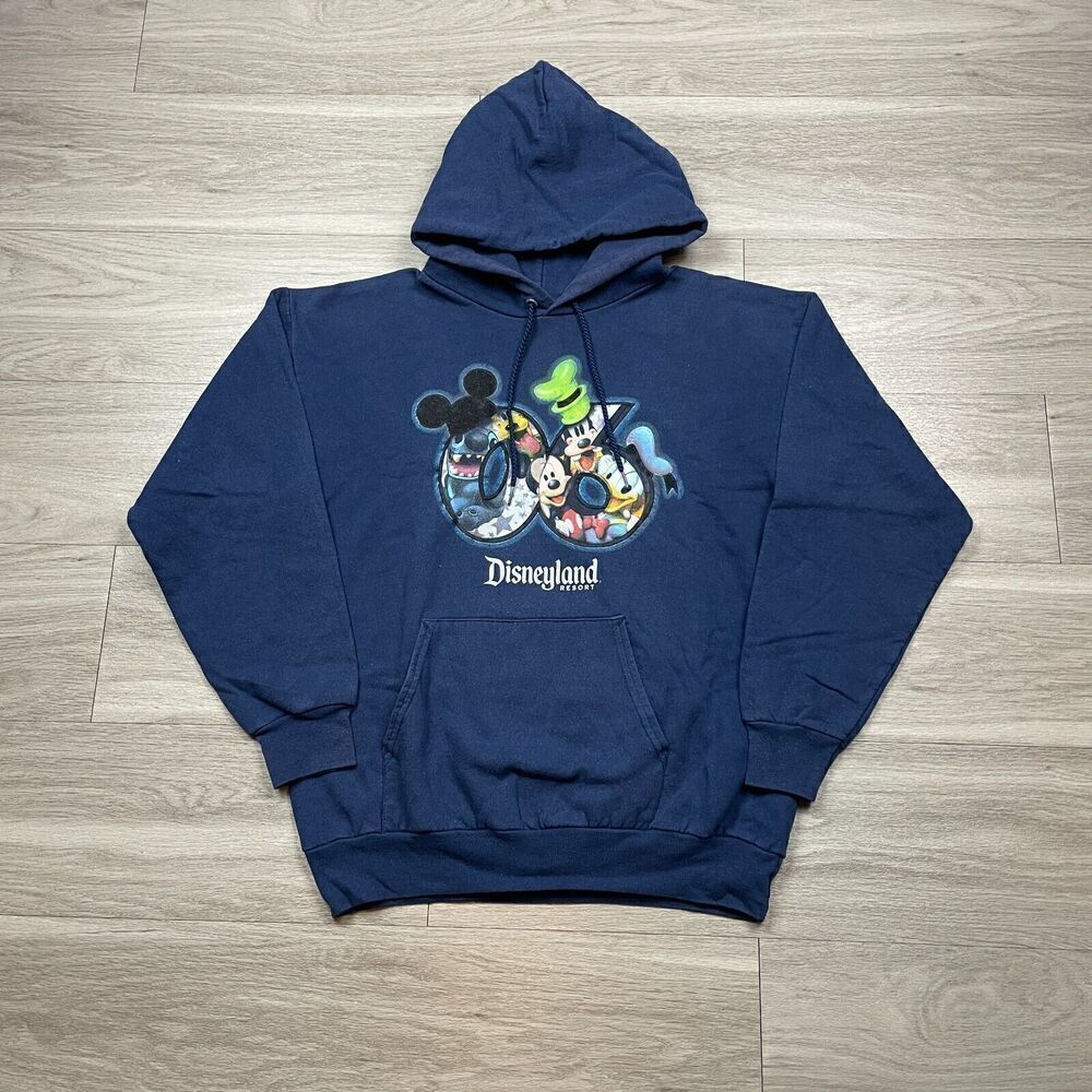Vintage Hoodie Mens Medium Blue Disneyland Resort 90s Disney Graphic